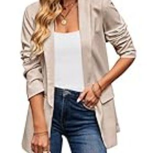 Women's Khaki Open Front Blazer Size S